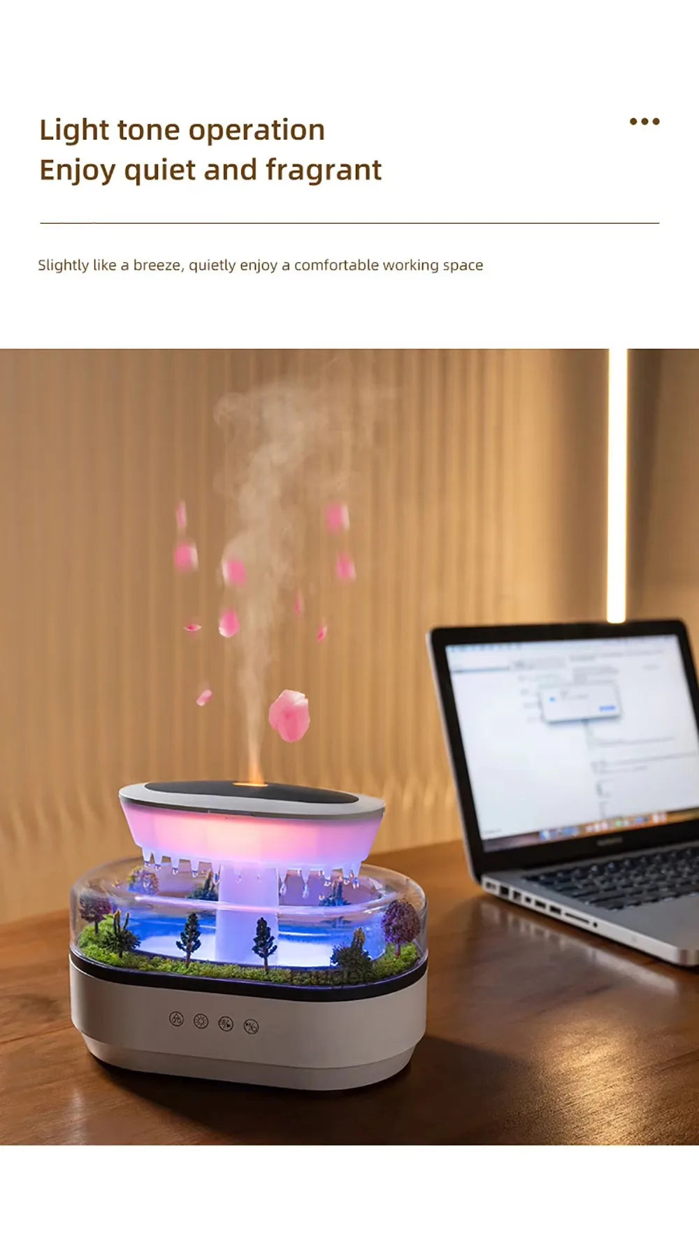 Raindrop Aromatherapy Humidifier With Natural White Noise Music