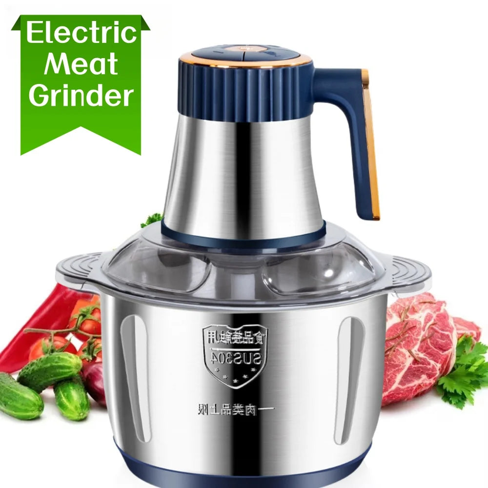Electric Meat Grinder 304 Stainless Steel Food Processors Crusher Multifunctional Slicer Mincer Baby  Food Processor