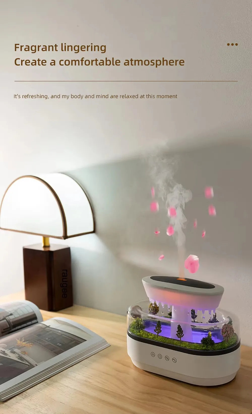 Raindrop Aromatherapy Humidifier With Natural White Noise Music