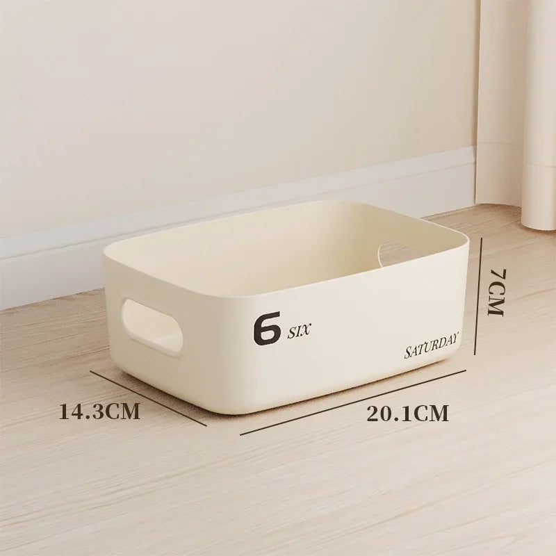 Stackable Storage Box with Lid Dustproof Cosmetics Clothing Grocery Storage Trunk Snack Storage Container Toy Storage Bin Basket
