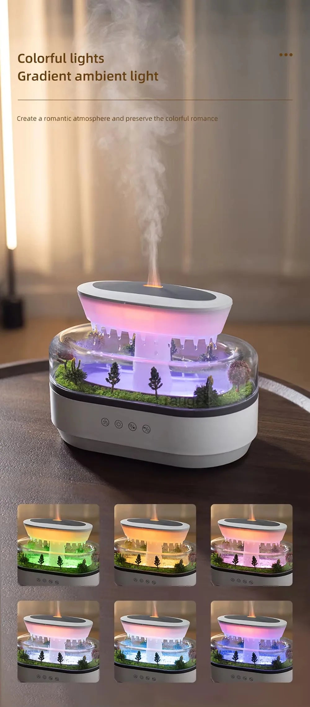Raindrop Aromatherapy Humidifier With Natural White Noise Music