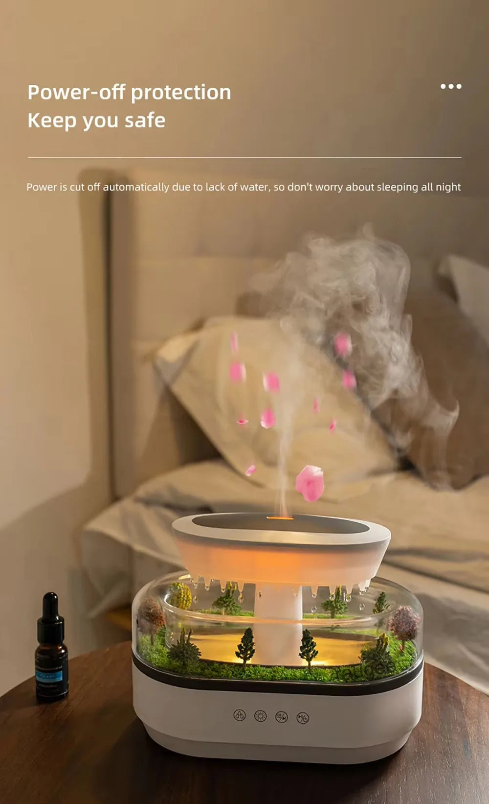 Raindrop Aromatherapy Humidifier With Natural White Noise Music