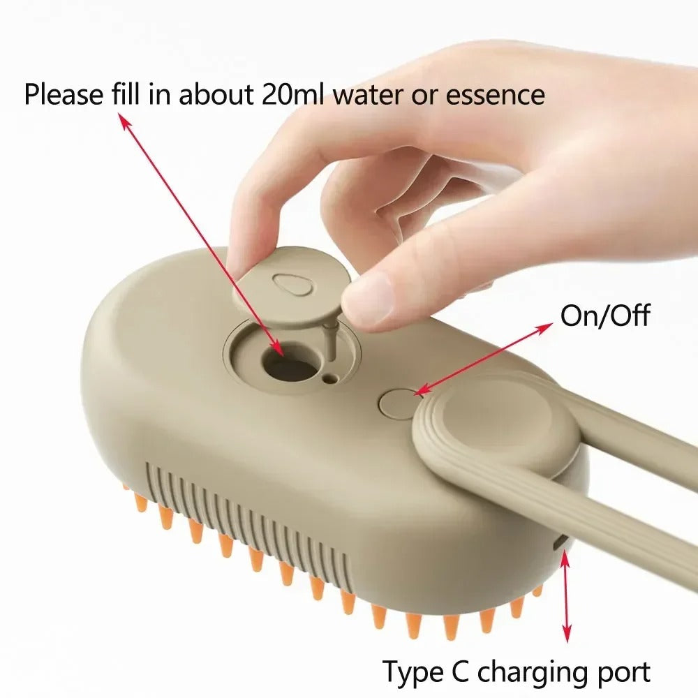3 IN 1 PET STEAM BRUSH FOR BOTH CAT AND DOG